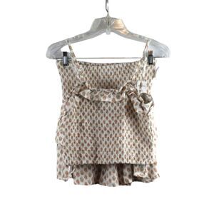 Pink Rose Paisley Cream Medallion Women's Juniors 2 Piece Skirt Set Small 028